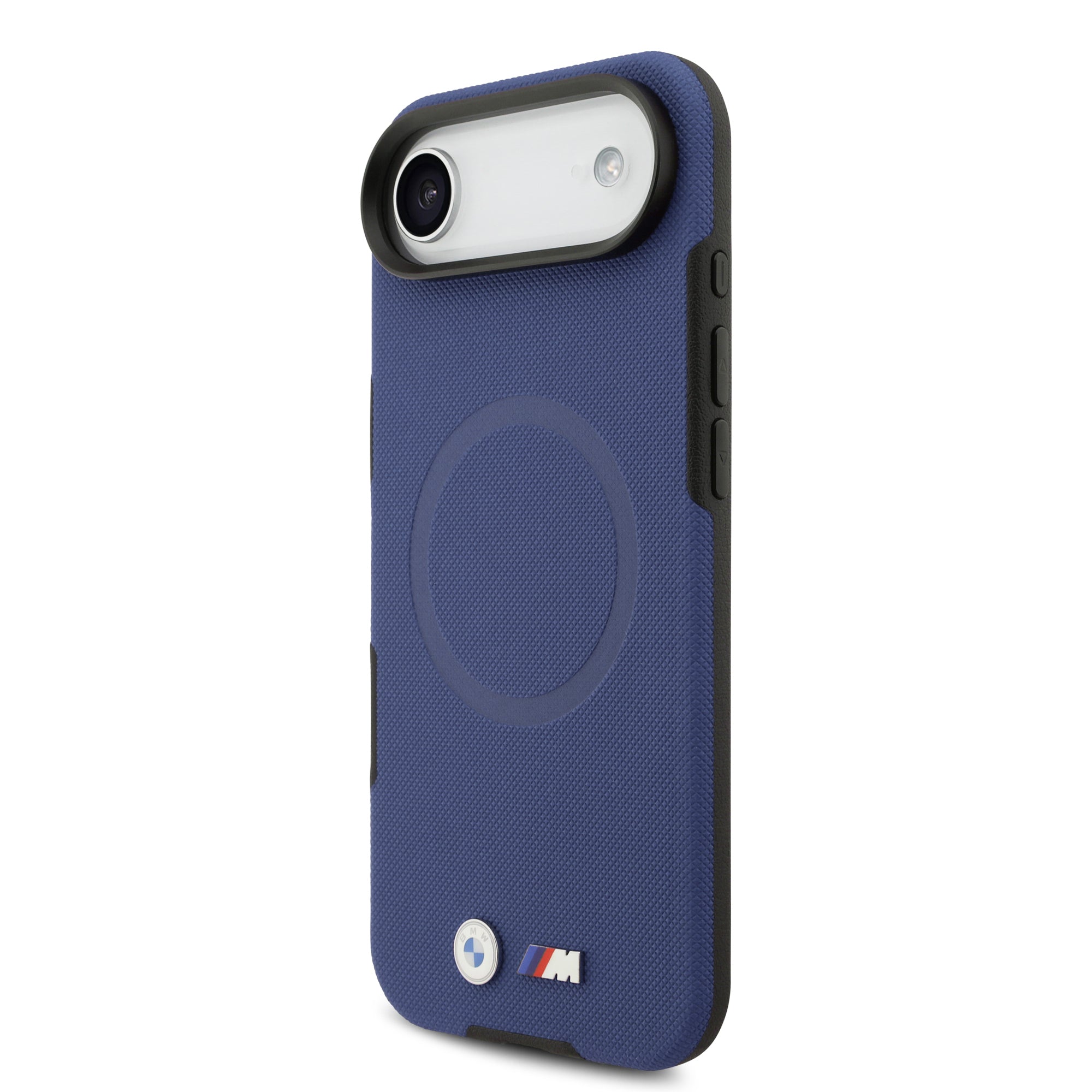 Apple iPhone 17 Air Kılıf BMW Orjinal Lisanslı M-safe Şarj Özellikli Metal Logolu Delikli M Dizayn Deri Kapak Lacivert