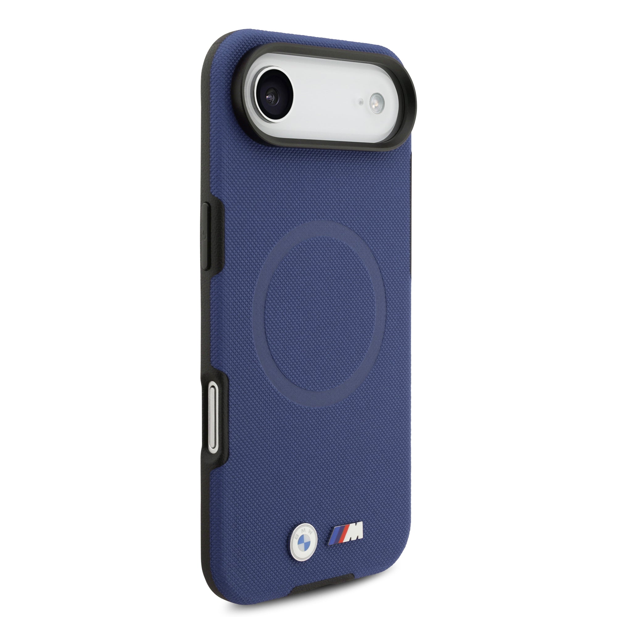 Apple iPhone 17 Air Kılıf BMW Orjinal Lisanslı M-safe Şarj Özellikli Metal Logolu Delikli M Dizayn Deri Kapak Lacivert