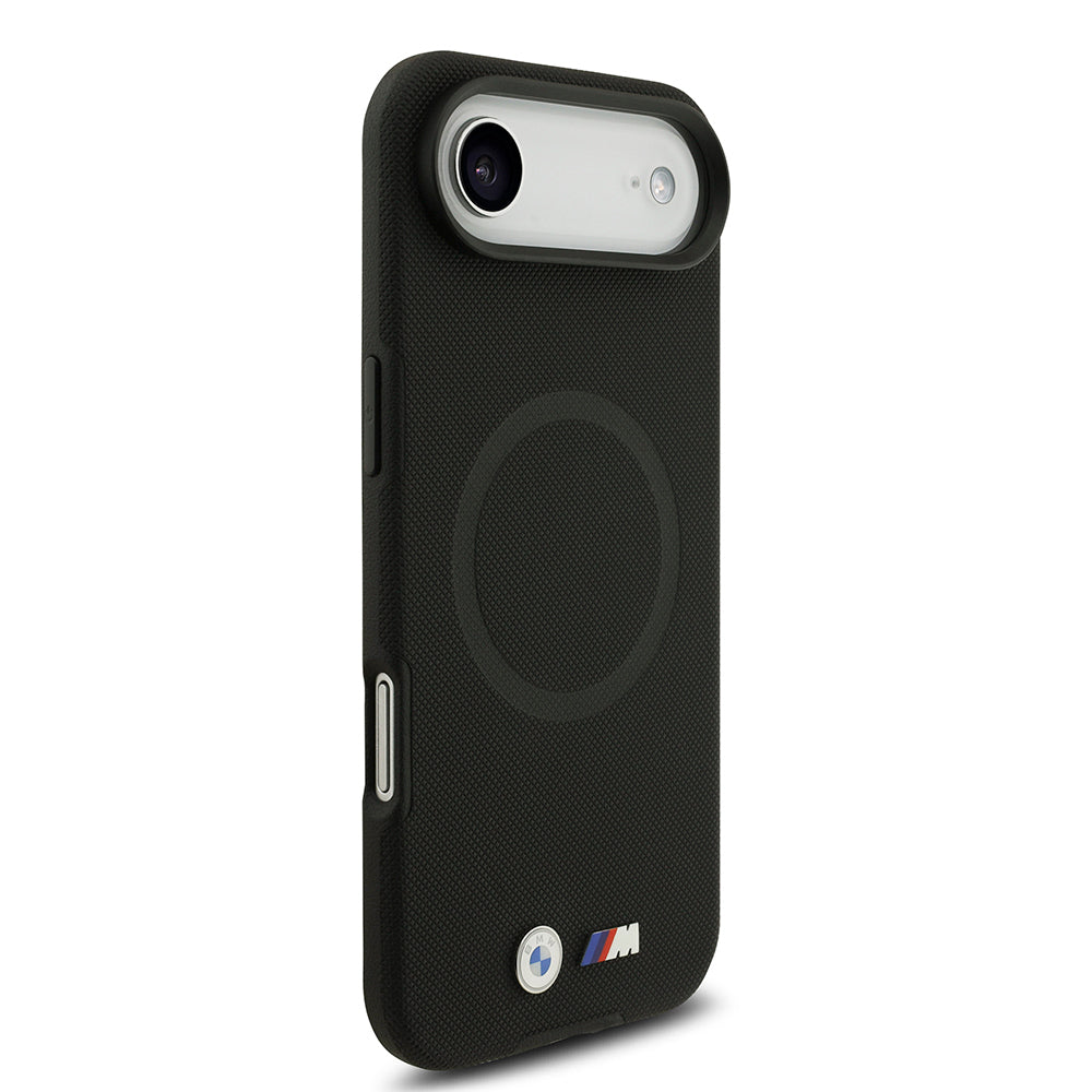 Apple iPhone 17 Air Kılıf BMW Orjinal Lisanslı M-safe Şarj Özellikli Metal Logolu Delikli M Dizayn Deri Kapak Siyah