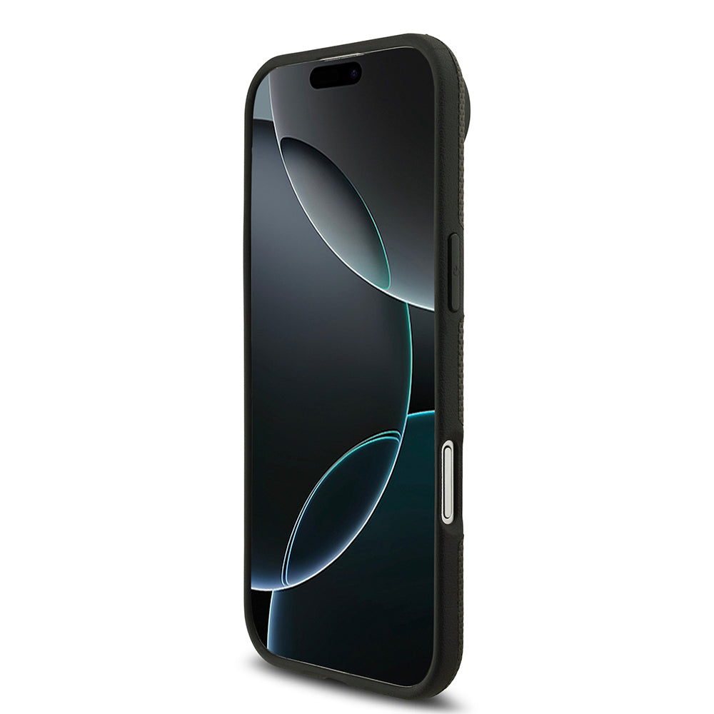 Apple iPhone 17 Air Kılıf BMW Orjinal Lisanslı M-safe Şarj Özellikli Metal Logolu Delikli M Dizayn Deri Kapak Füme