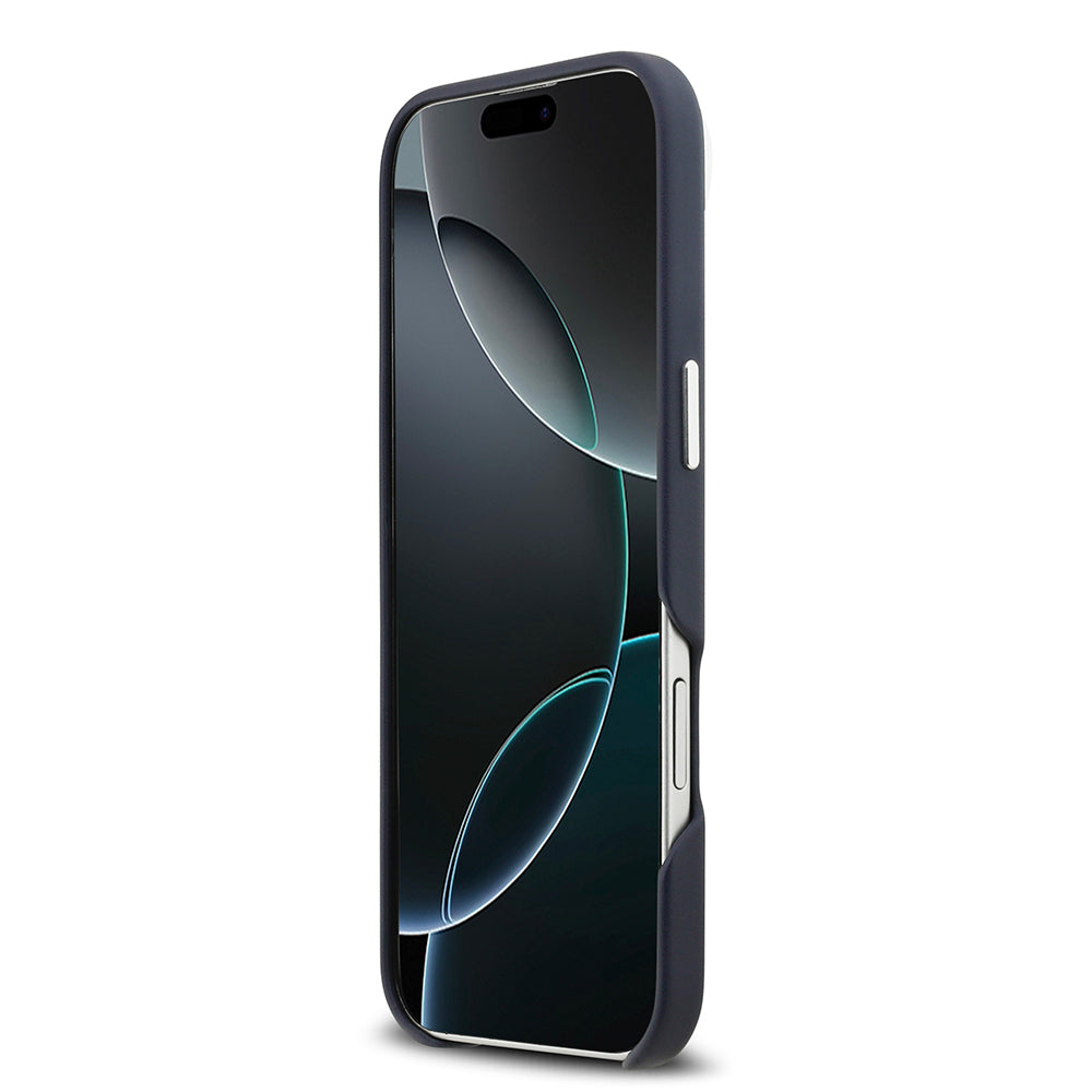 Apple iPhone 17 Air Kılıf BMW Orjinal Lisanslı M-safe Şarj Özellikli Metal Logolu Tam Kaplama Deri Kapak Lacivert