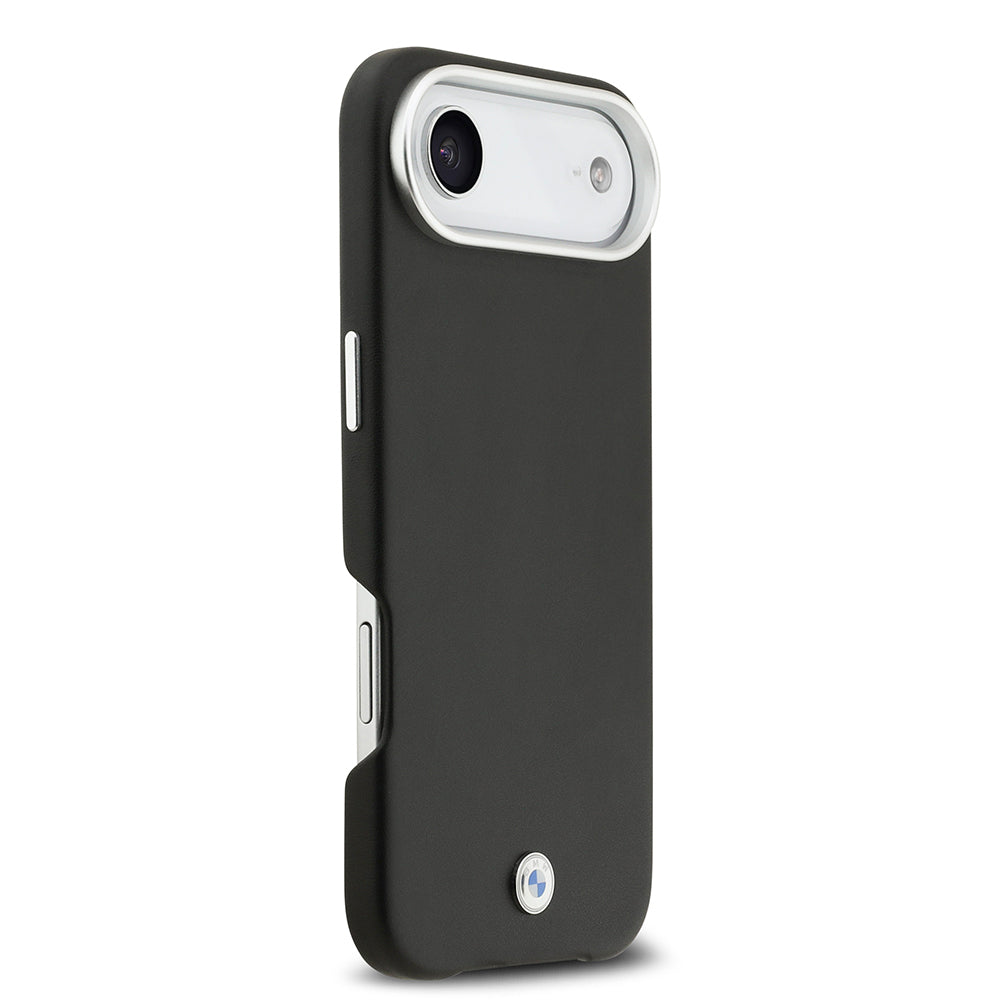Apple iPhone 17 Air Kılıf BMW Orjinal Lisanslı M-safe Şarj Özellikli Metal Logolu Tam Kaplama Deri Kapak Siyah