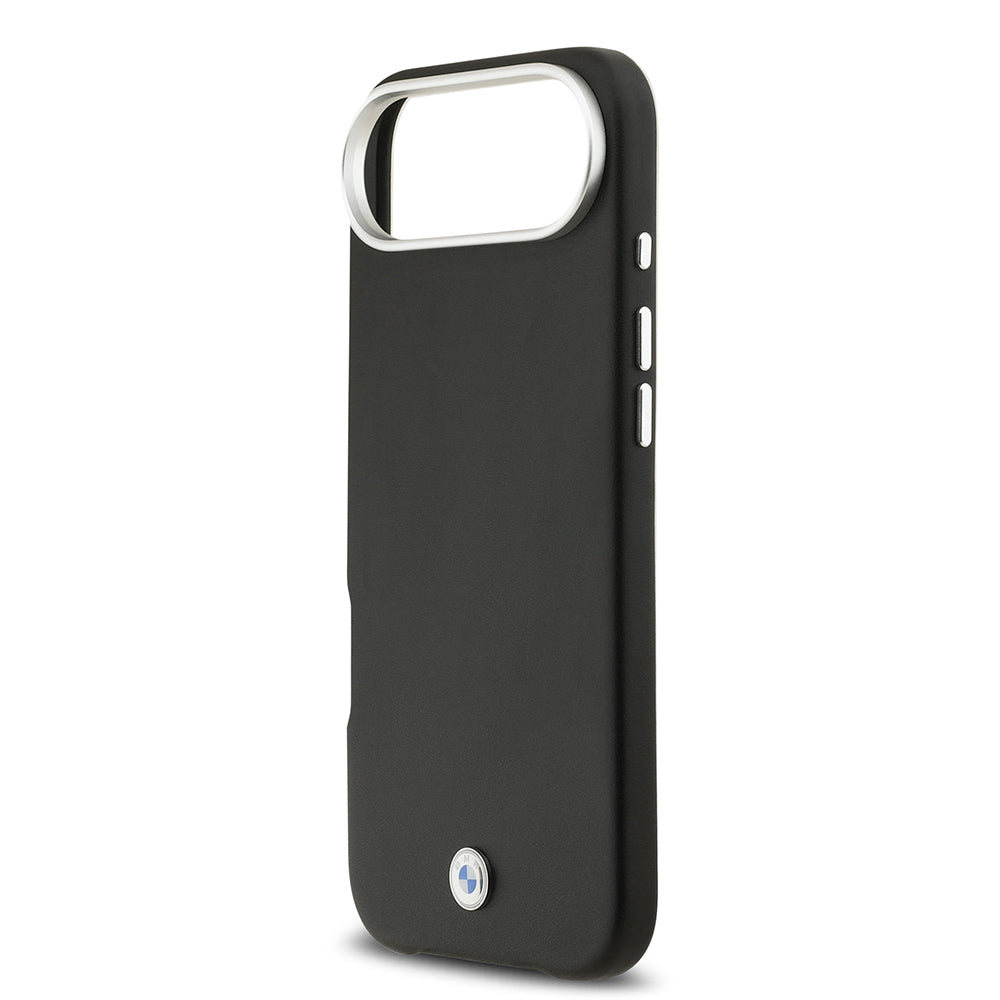 Apple iPhone 17 Air Kılıf BMW Orjinal Lisanslı M-safe Şarj Özellikli Metal Logolu Tam Kaplama Deri Kapak Siyah