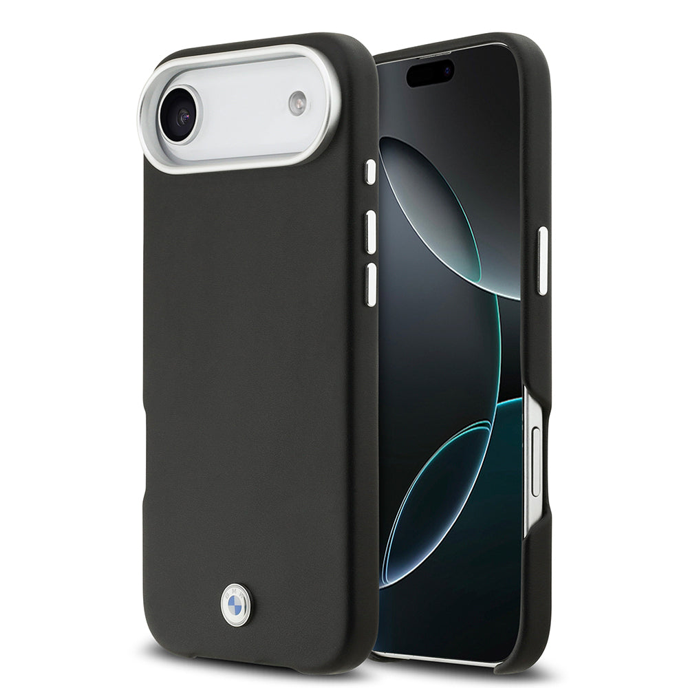 Apple iPhone 17 Air Kılıf BMW Orjinal Lisanslı M-safe Şarj Özellikli Metal Logolu Tam Kaplama Deri Kapak Siyah