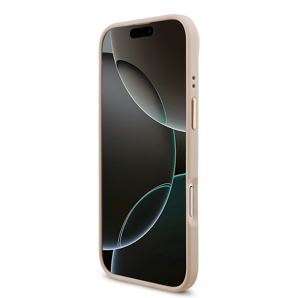 Apple iPhone 17 Air Kılıf Guess Orjinal Lisanslı 4G Büyük Metal Logolu Kalın Askılı Kapak Pembe