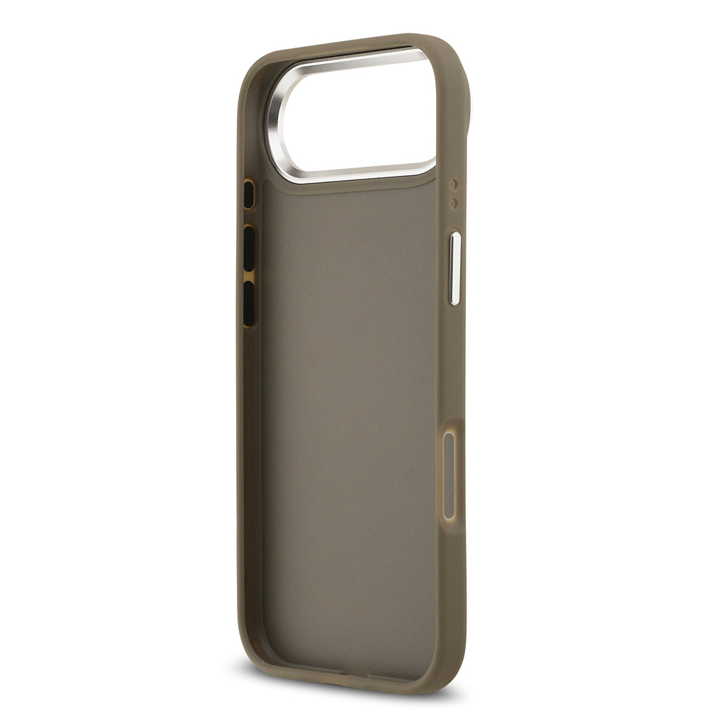 Apple iPhone 17 Air Kılıf Guess Orjinal Lisanslı Grained 4G Metal Büyük Logolu Kapak Kahverengi