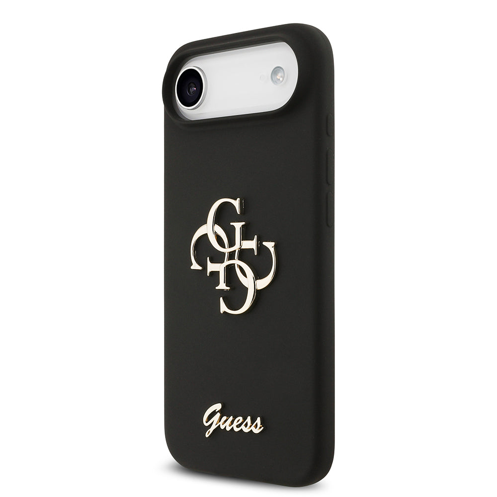 Apple iPhone 17 Air Kılıf Guess Orjinal Lisanslı Grained Yazı Logolu Kapak Siyah
