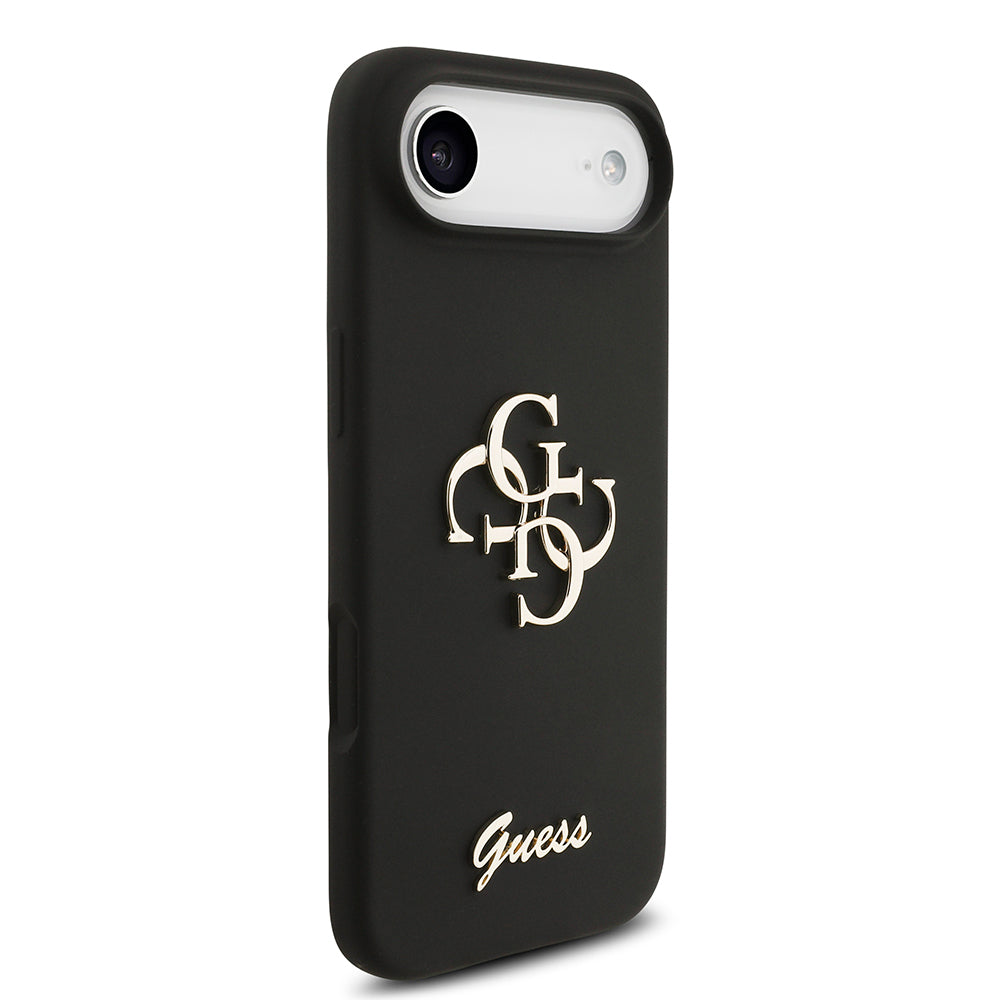 Apple iPhone 17 Air Kılıf Guess Orjinal Lisanslı Grained Yazı Logolu Kapak Siyah