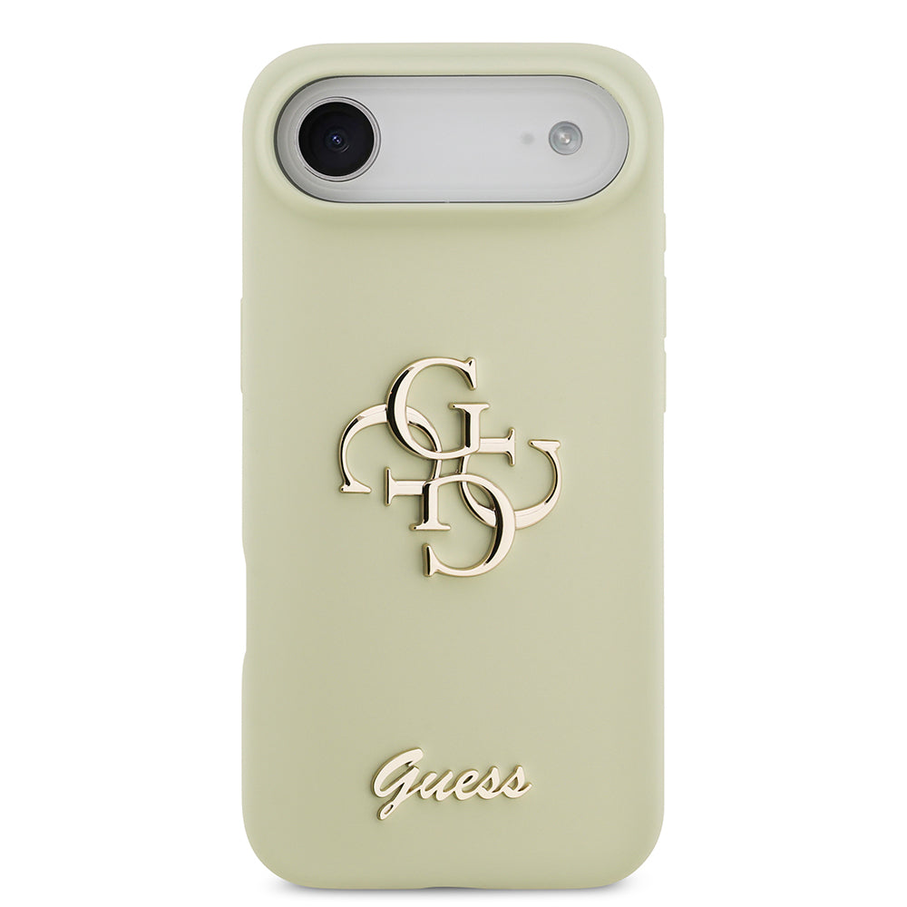 Apple iPhone 17 Air Kılıf Guess Orjinal Lisanslı Grained Yazı Logolu Kapak Yeşil