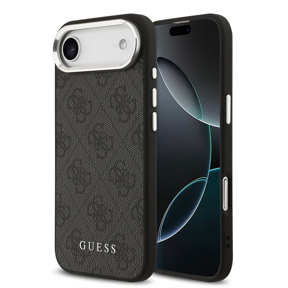 Apple iPhone 17 Air Kılıf Guess Orjinal Lisanslı M-safe Şarj Özellikli 4G Klasik Yazı Logolu Kapak Siyah
