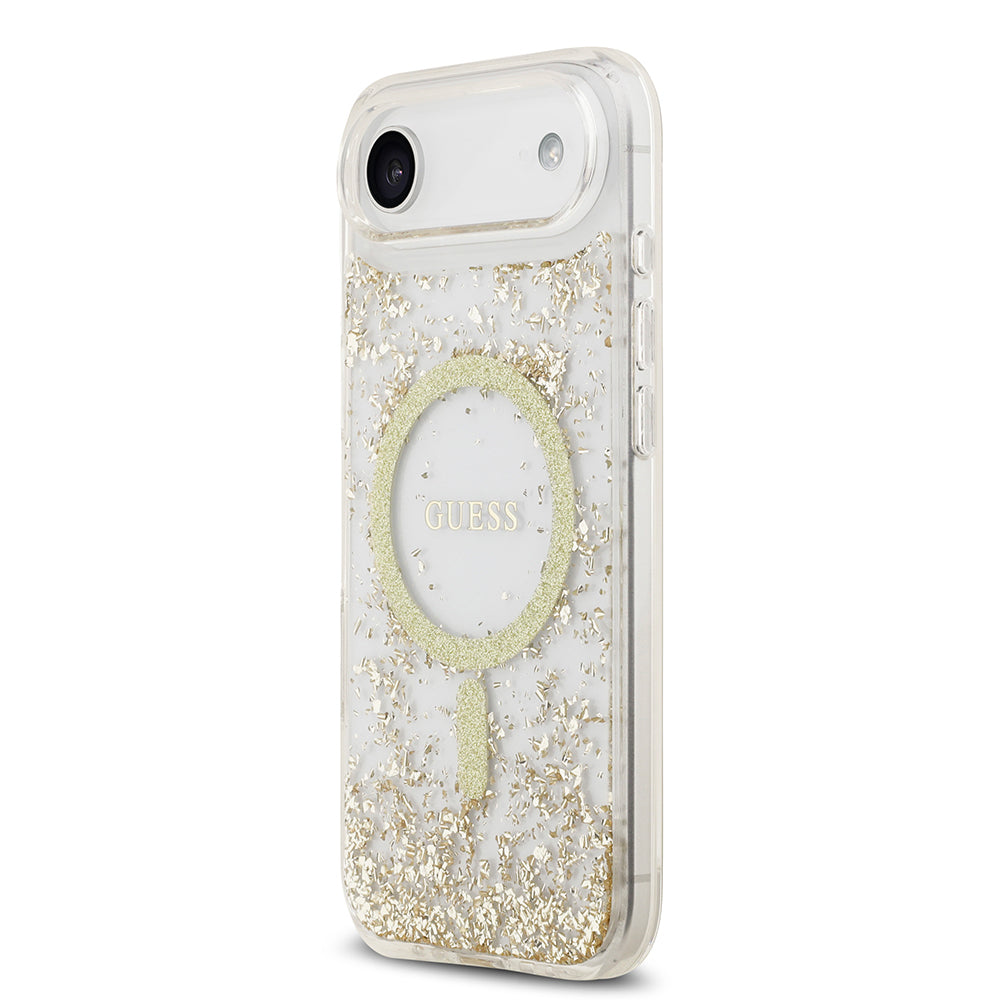 Apple iPhone 17 Air Kılıf Guess Orjinal Lisanslı M-safe Şarj Özellikli Transparan Resin Bottom Kapak Gold