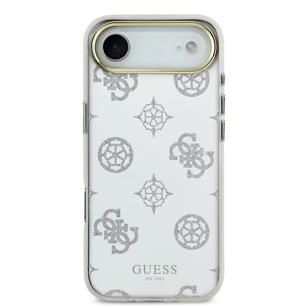 Apple iPhone 17 Air Kılıf Guess Orjinal Lisanslı Metal Kamera Çerçeveli Simli Aynalı Kapak Gümüş