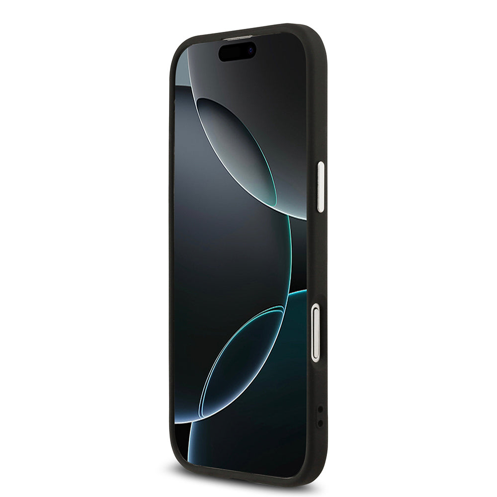 Apple iPhone 17 Air Kılıf Karl Lagerfeld Orjinal Lisanslı M-safe Şarj Özellikli Metal Kamera ve Buton Tasarımlı Paris RSG PU Deri Kapak Siyah