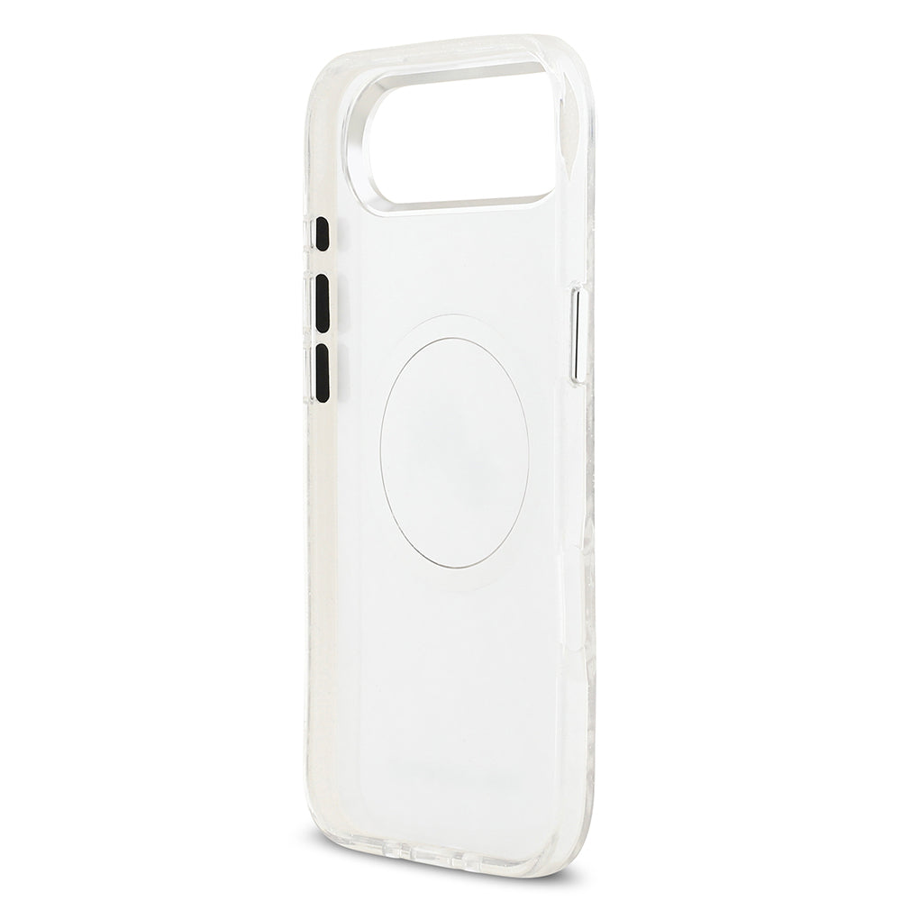 Apple iPhone 17 Air Kılıf Karl Lagerfeld Orjinal Lisanslı Parlayan Simli Karl & Choupette Heads Kapak Gri
