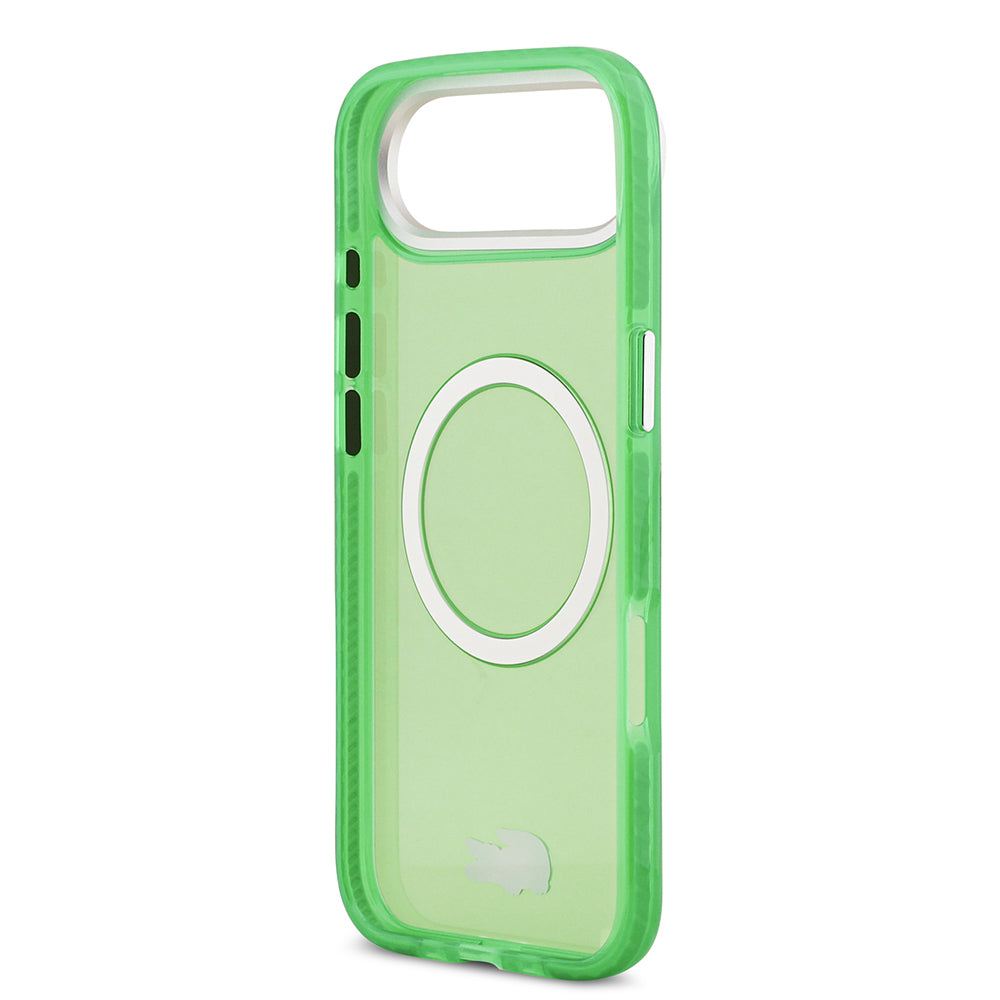 Apple iPhone 17 Air Kılıf Lacoste Orjinal Lisanslı M-safe Şarj Özellikli İkonik Timsah Logolu Buzlu Kapak Yeşil