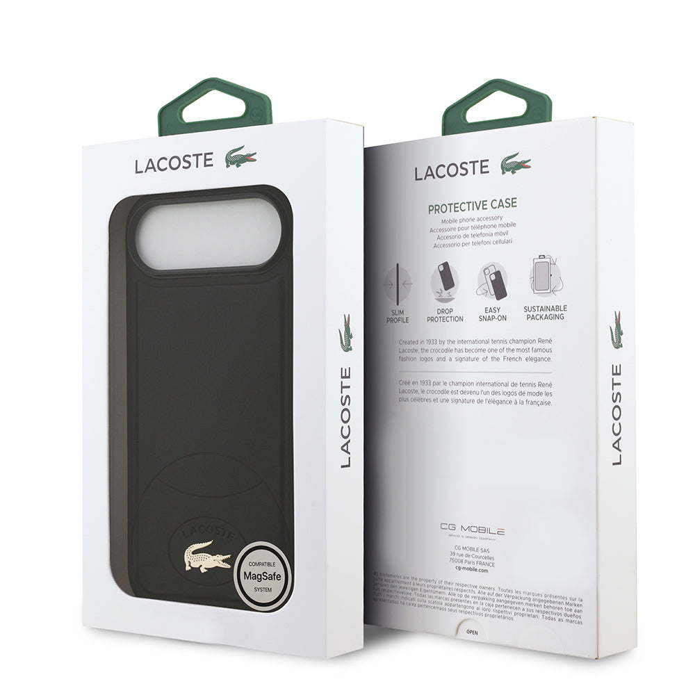 Apple iPhone 17 Air Kılıf Lacoste Orjinal Lisanslı M-safe Şarj Özellikli PU Deri Tasarımlı Metal Logolu Kapak Yeşil