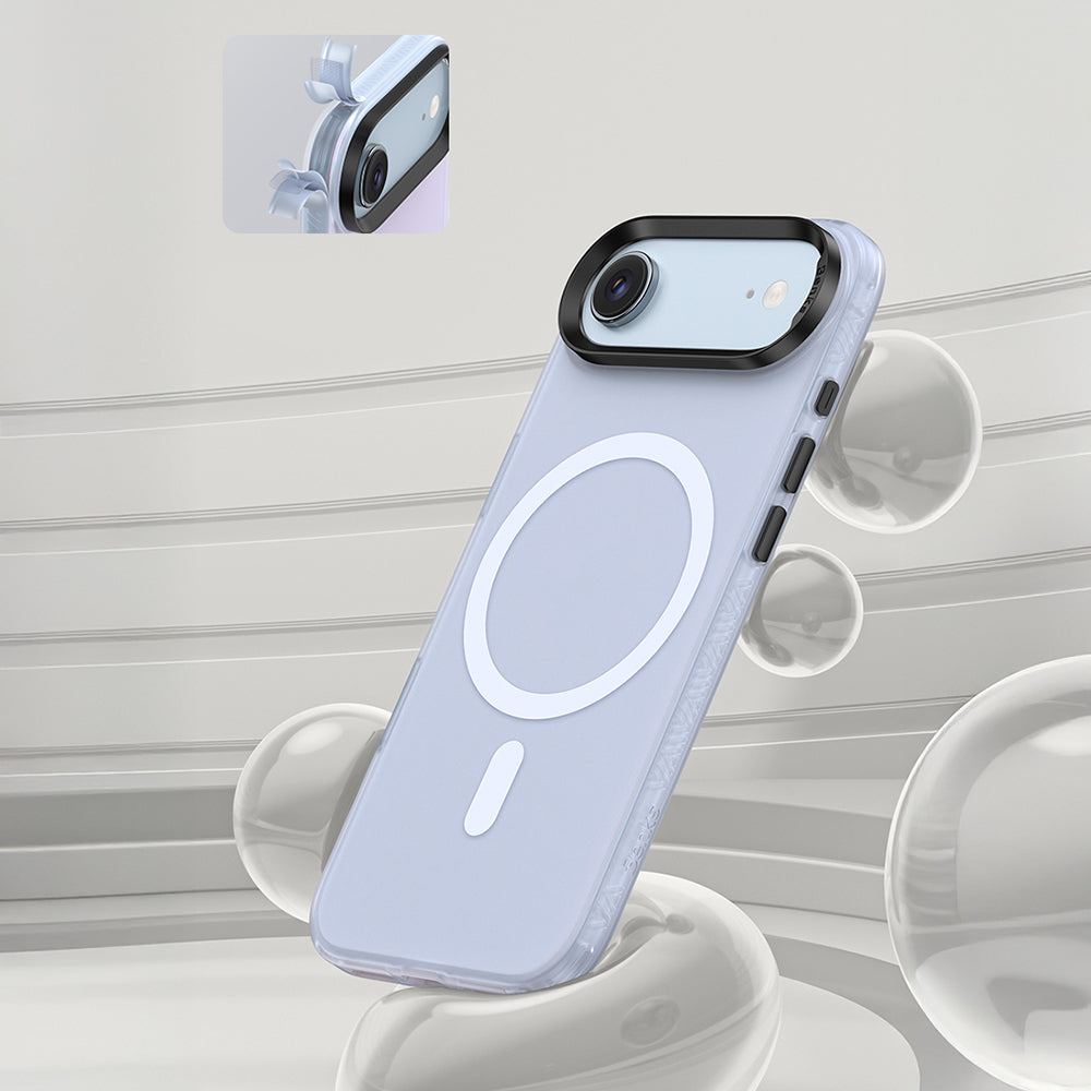 Apple iPhone 17 Air Kılıf M-safe Şarj Özellikli Benks Lucid Armor Kapak Açık Mavi