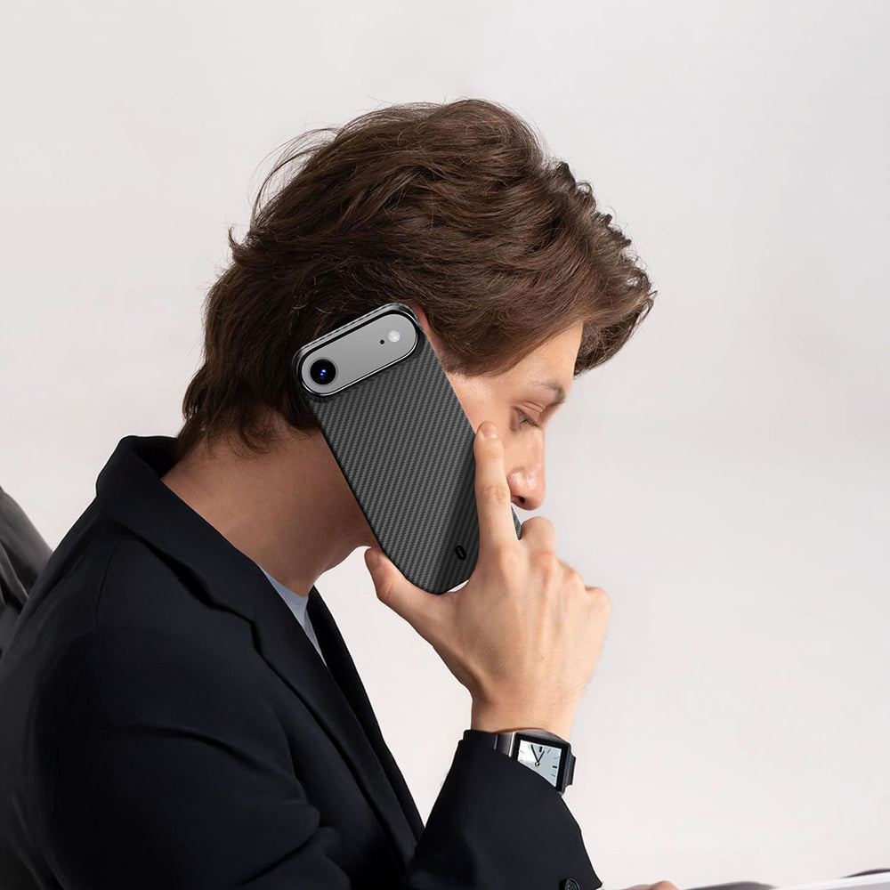 Apple iPhone 17 Air Kılıf M-safe Şarj Özellikli Kamera Standlı Wiwu DCC-206 Aramid Air Kapak Siyah