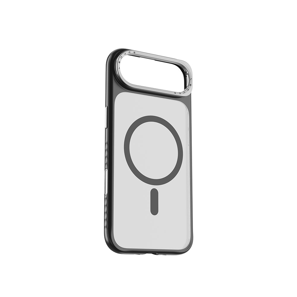 Apple iPhone 17 Air Kılıf M-safe Şarj Özellikli Metal Kamera Standlı Lenyes CK226 PC Kapak Siyah