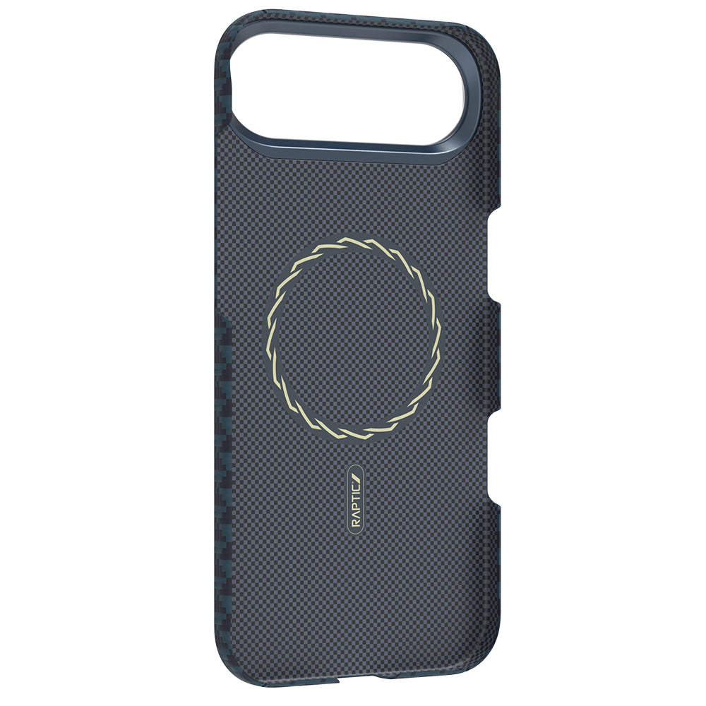 Apple iPhone 17 Air Kılıf M-safe Şarj Özellikli Raptic Aramid Skin Origin Serisi Kapak Lacivert