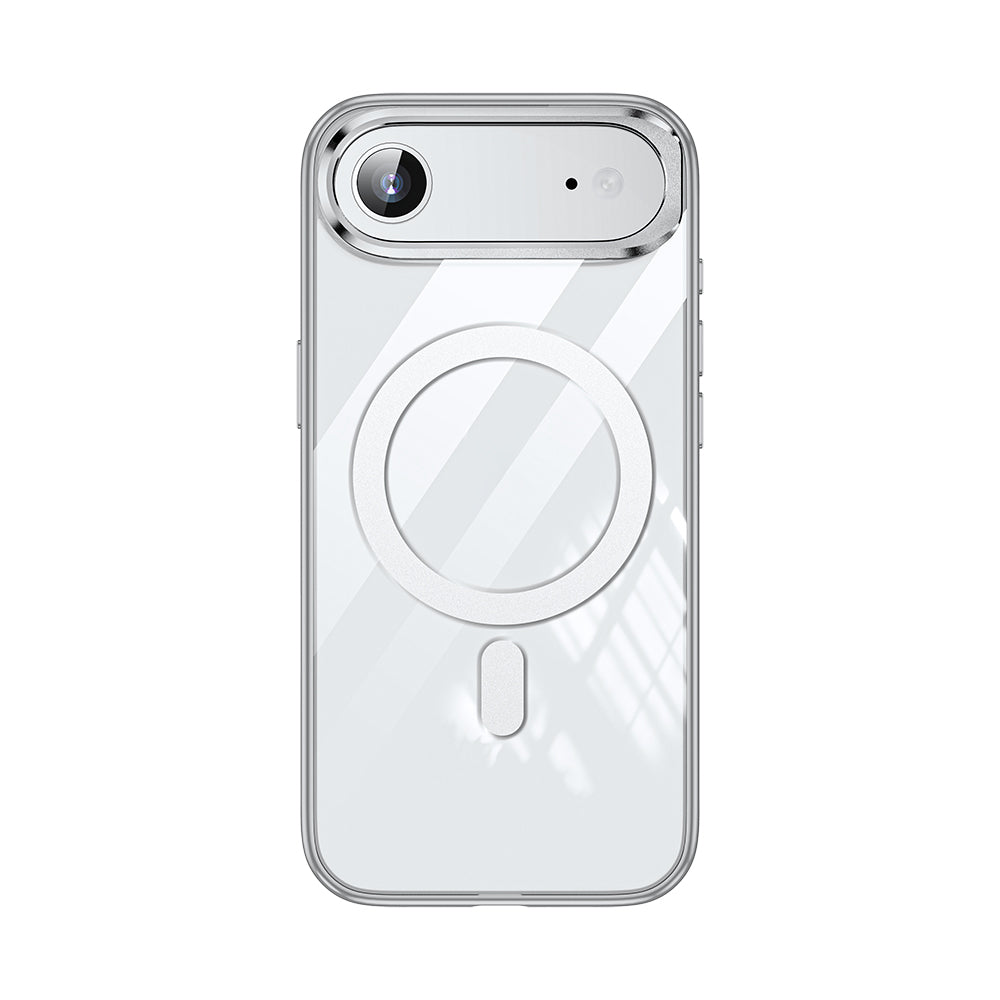 Apple iPhone 17 Air Kılıf M-safe Şarj Özellikli Wlons Standlı Efsane Kapak Gümüş