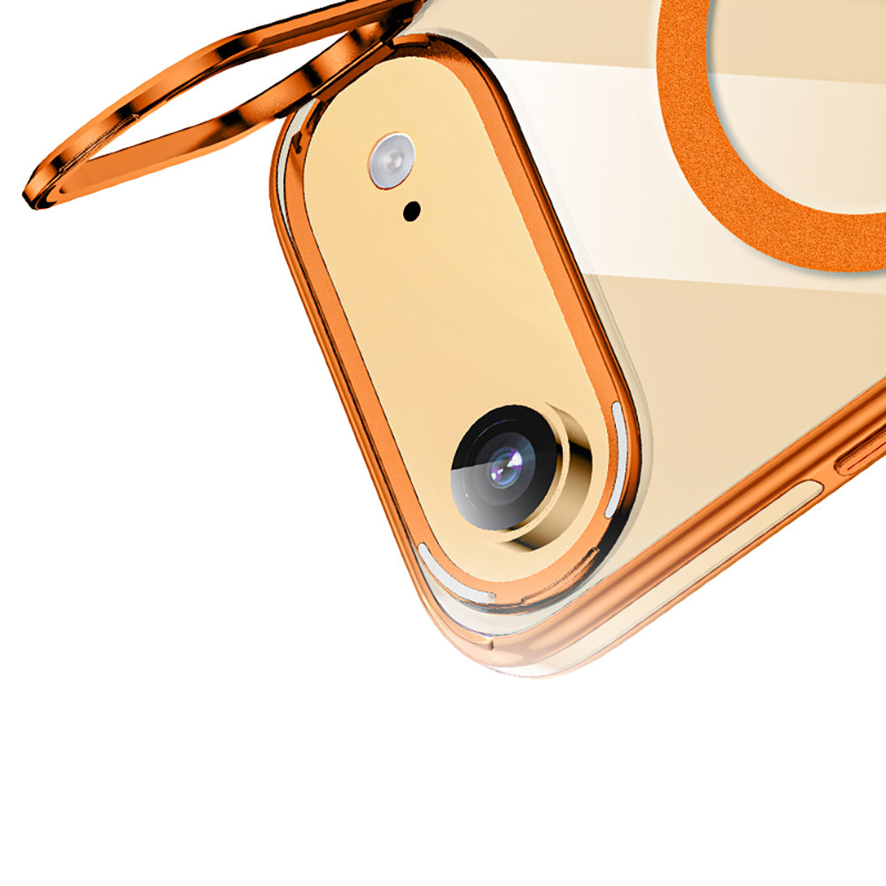 Apple iPhone 17 Air Kılıf M-safe Şarj Özellikli Wlons Standlı Efsane Kapak Turuncu