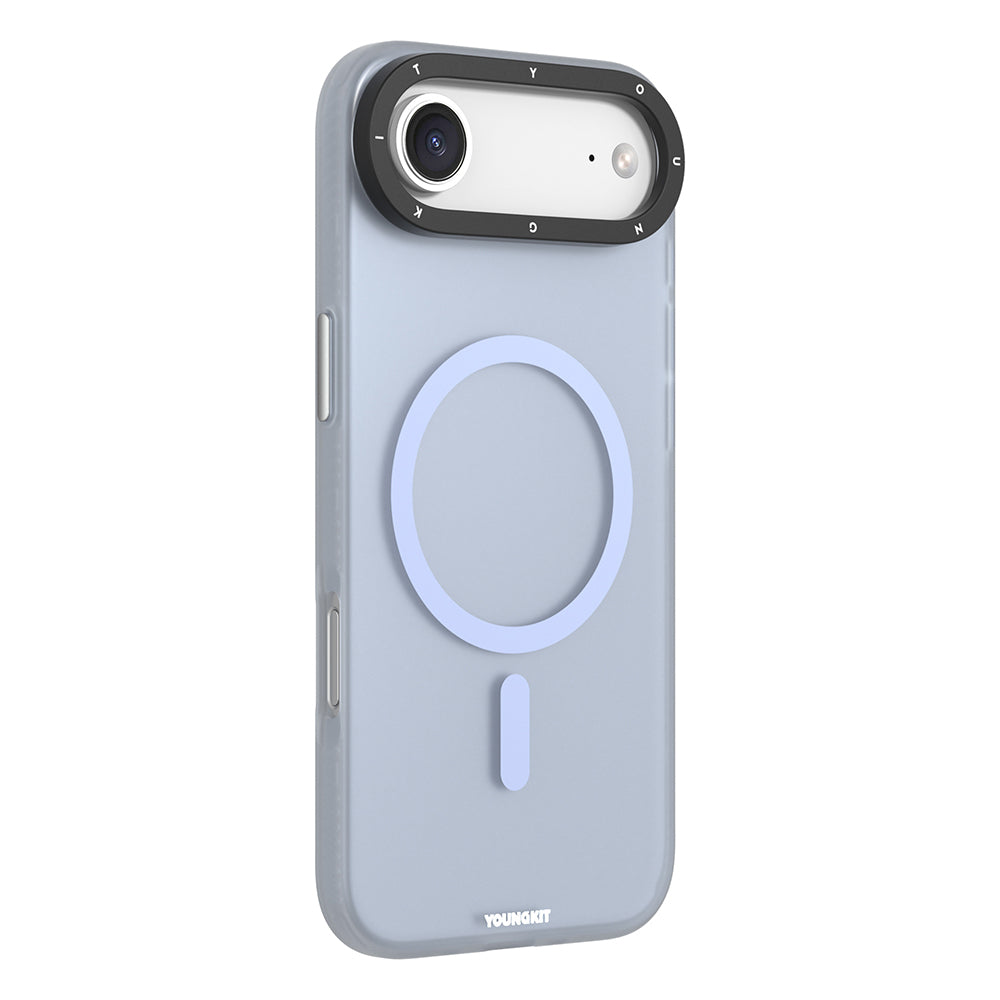 Apple iPhone 17 Air Kılıf M-safe Şarj Özellikli Youngkit Hidden Sand Serisi Kapak Beyaz