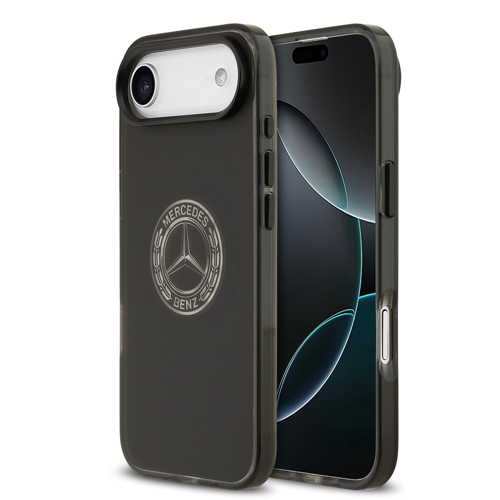 Apple iPhone 17 Air Kılıf Mercedes Benz Orjinal Lisanslı M-safe Şarj Özellikli Buzlu PC Nostaljik Yıldız Dizayn Kapak Siyah