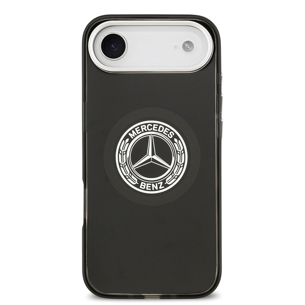 Apple iPhone 17 Air Kılıf Mercedes Benz Orjinal Lisanslı M-safe Şarj Özellikli Çift Katmanlı PC Nostaljik Yıldız Dizayn Kapak Siyah