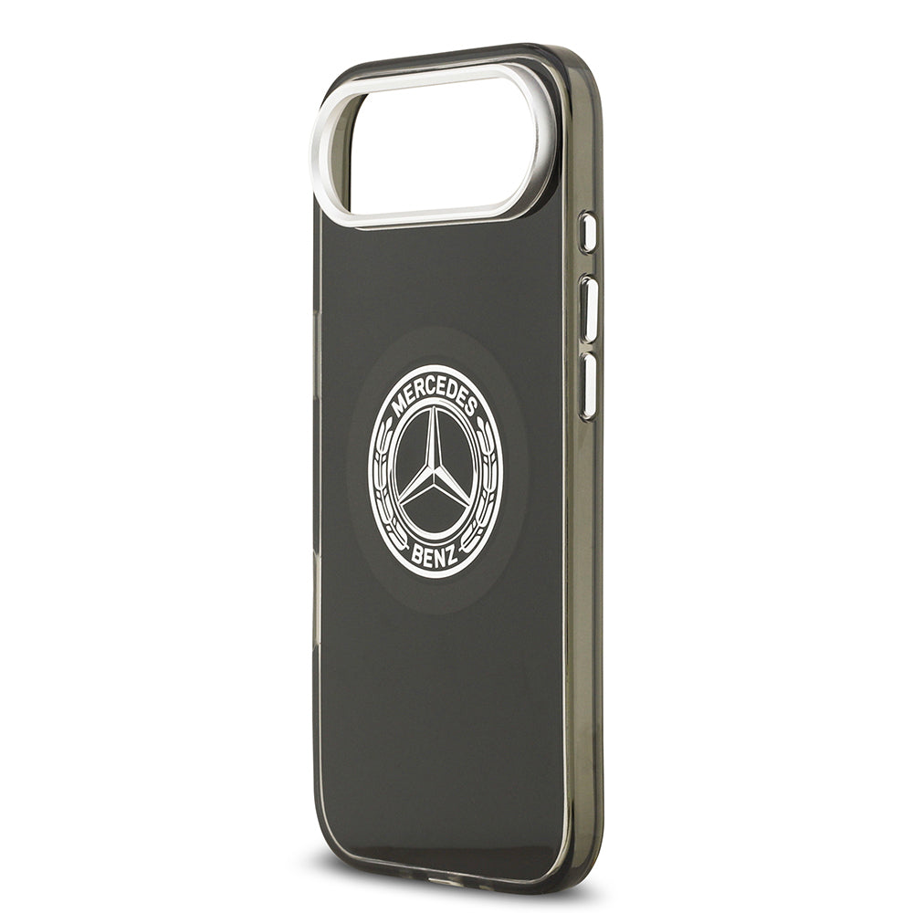 Apple iPhone 17 Air Kılıf Mercedes Benz Orjinal Lisanslı M-safe Şarj Özellikli Çift Katmanlı PC Nostaljik Yıldız Dizayn Kapak Siyah