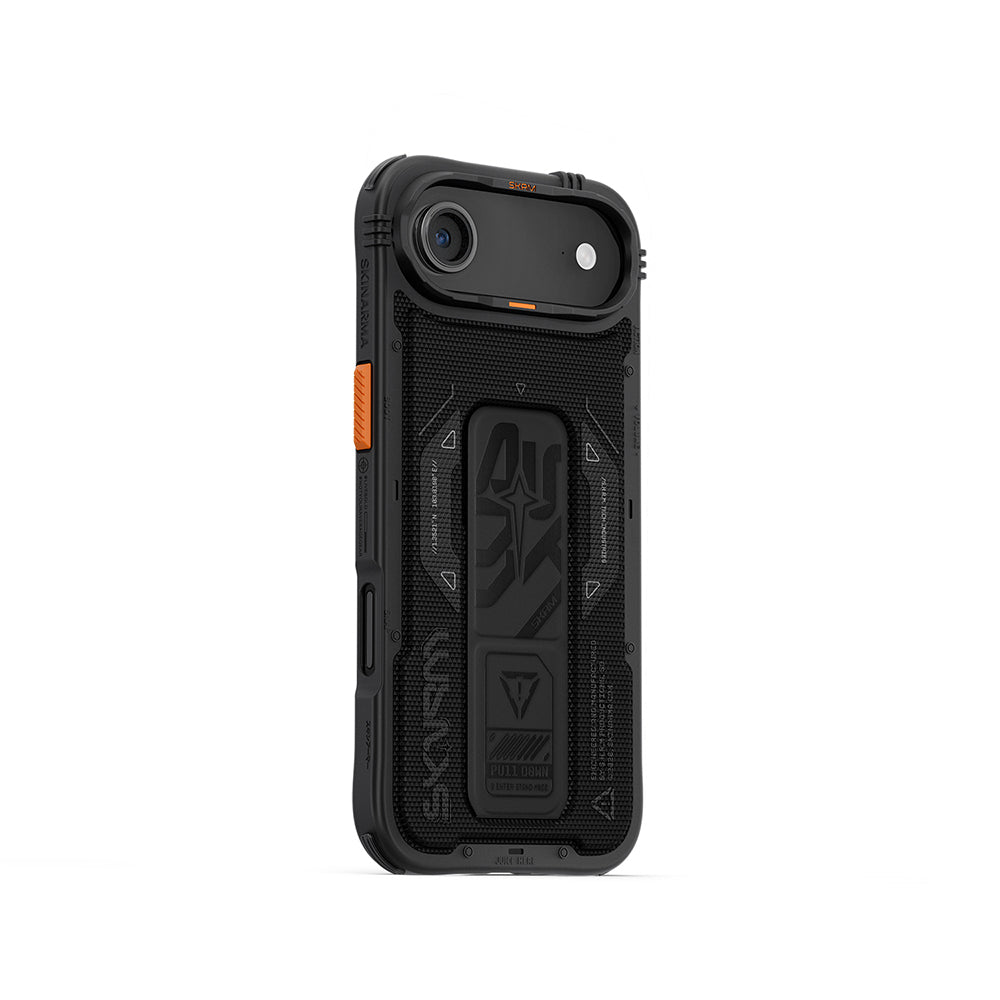 Apple iPhone 17 Air Kılıf SkinArma M-safe Şarj Özellikli Airbag Tasarımlı Standlı Phantom Kapak Siyah