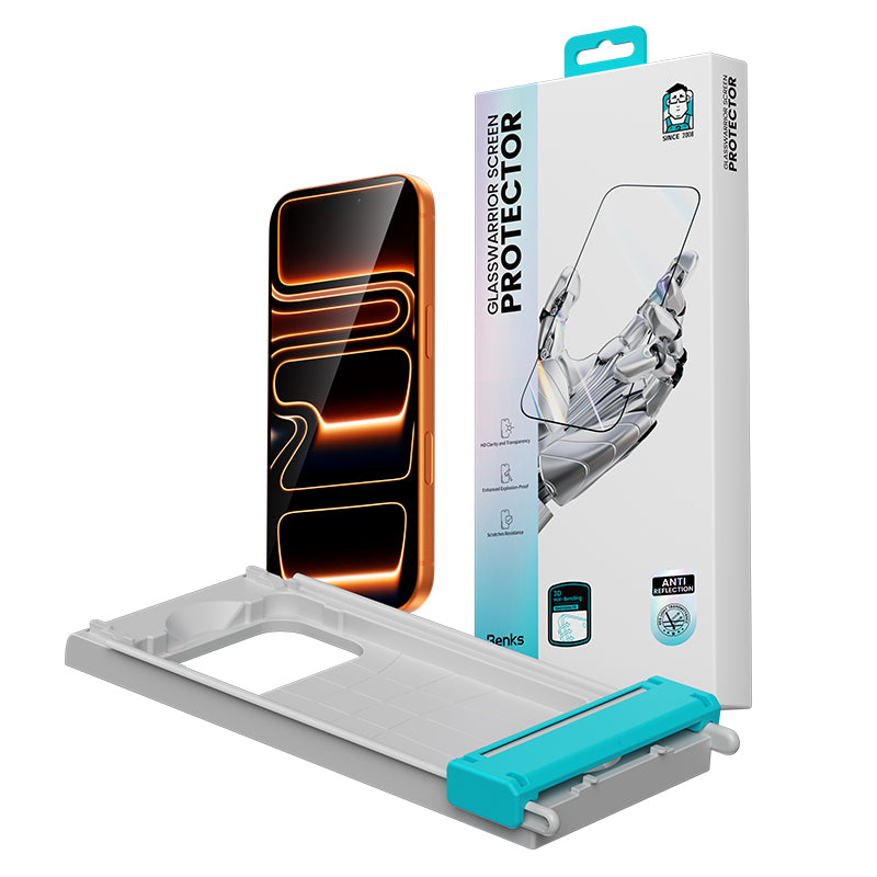 Apple iPhone 17 Benks Glass Warrior 2.0 AR-EZFita Cam Ekran Koruyucu + Kolay Uygulama Aparatı Şeffaf