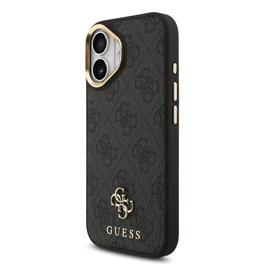 Apple iPhone 17 Guess Orjinal Lisanslı 4G ve Yazı Logolu Kılıf + Ekran Koruyucu + Lens Koruyucu 3in1 Aksesuar Seti Siyah