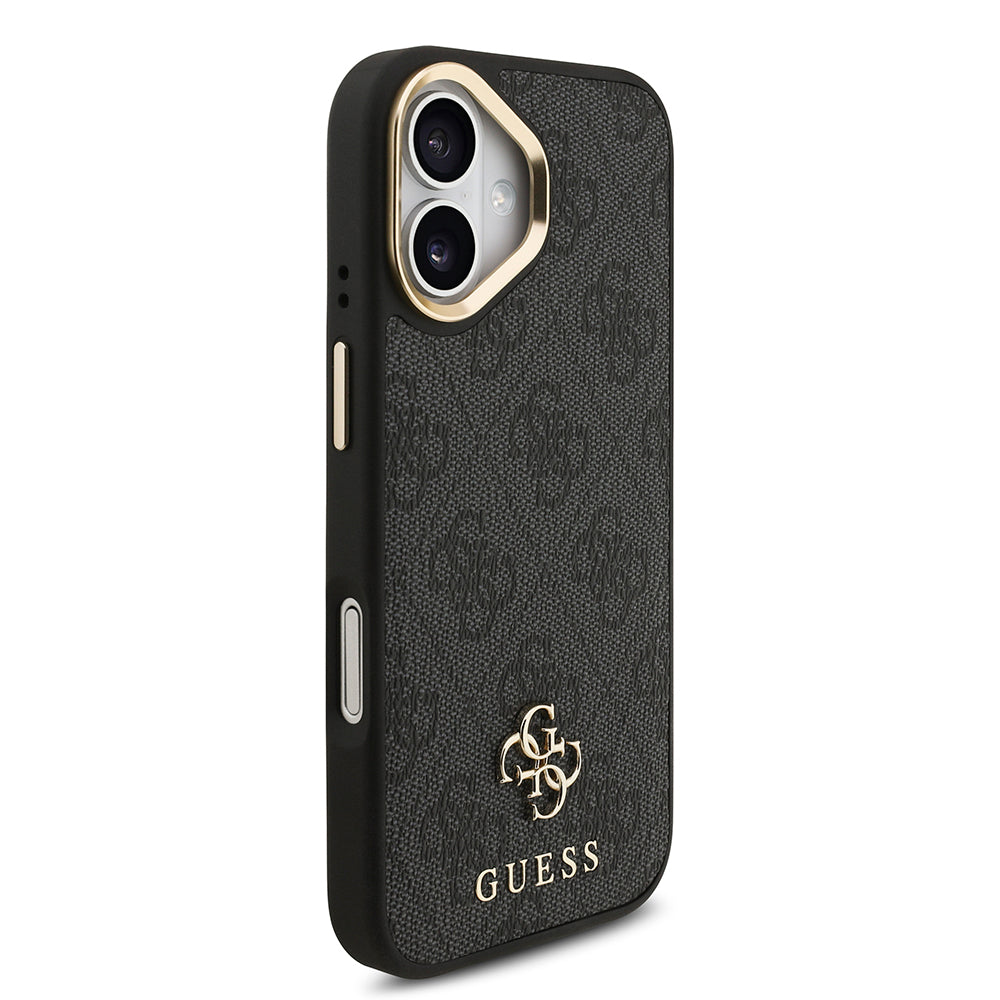Apple iPhone 17 Guess Orjinal Lisanslı 4G ve Yazı Logolu Kılıf + Ekran Koruyucu + Lens Koruyucu 3in1 Aksesuar Seti Siyah