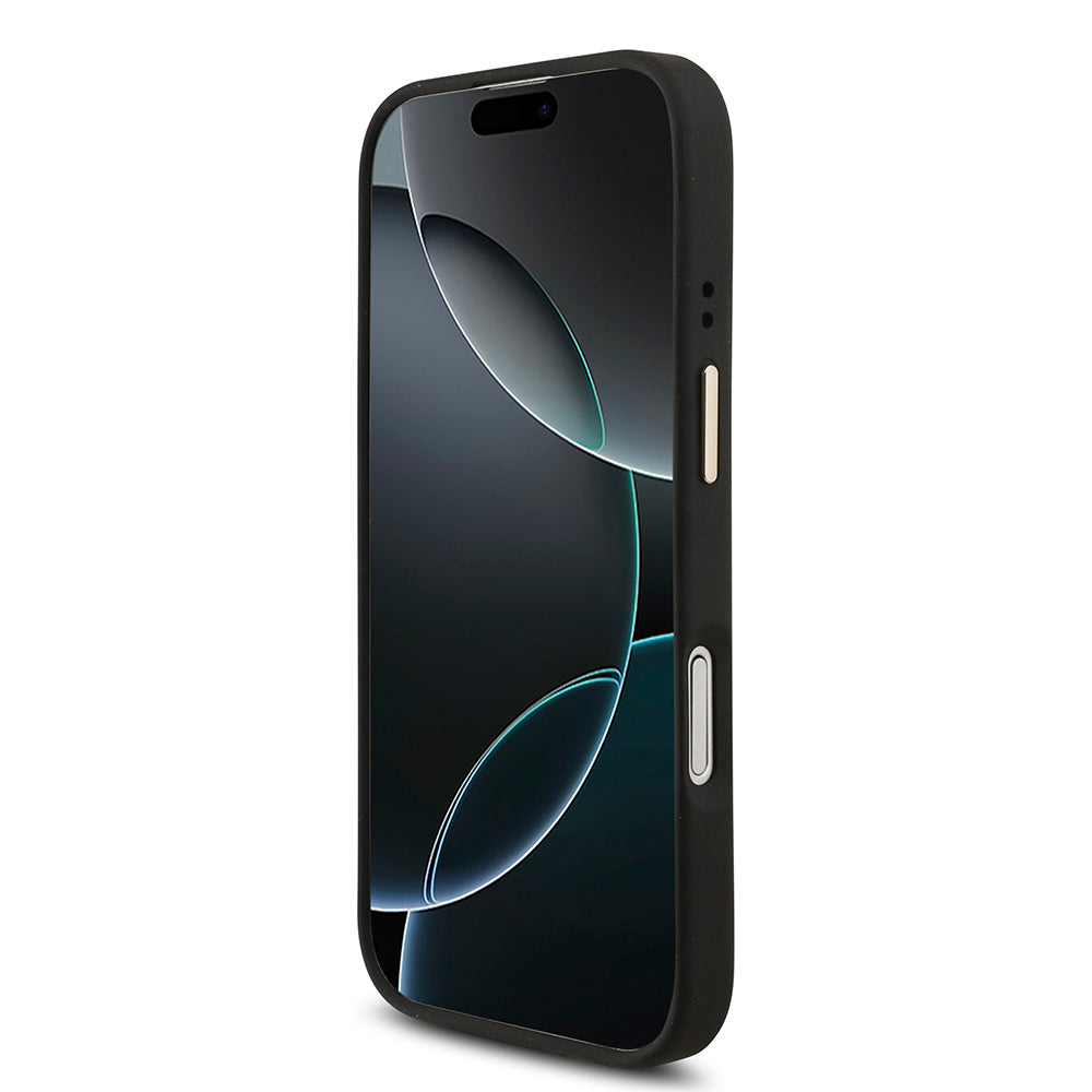 Apple iPhone 17 Guess Orjinal Lisanslı 4G ve Yazı Logolu Kılıf + Ekran Koruyucu + Lens Koruyucu 3in1 Aksesuar Seti Siyah