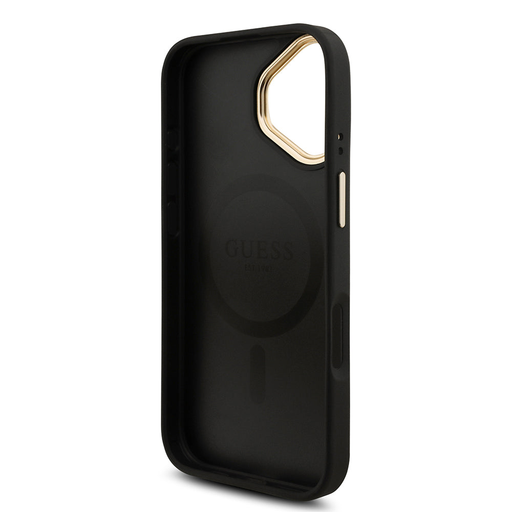 Apple iPhone 17 Guess Orjinal Lisanslı 4G ve Yazı Logolu Kılıf + Ekran Koruyucu + Lens Koruyucu 3in1 Aksesuar Seti Siyah
