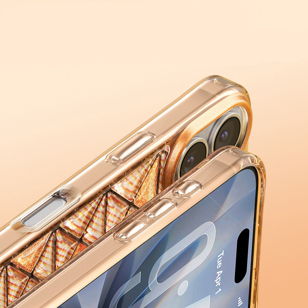 Apple iPhone 17 Kılıf 3D Buz Blok Desenli Zore Paris Kairo TPU Kapak Turuncu