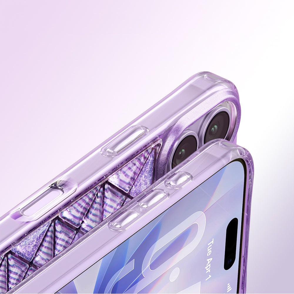 Apple iPhone 17 Kılıf 3D Buz Blok Desenli Zore Paris Kairo TPU Kapak Mor