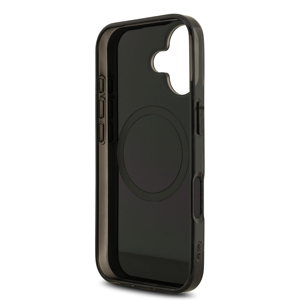 Apple iPhone 17 Kılıf AMG Orjinal Lisanslı M-safe Şarj Özellikli Çift Katmanlı Kırmızı Çapraz Çizgili Kapak Siyah-Kırmızı
