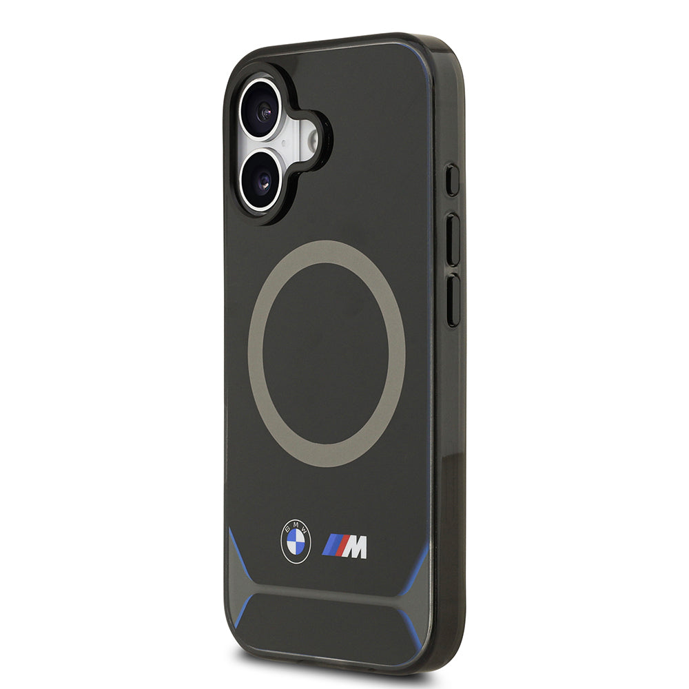 Apple iPhone 17 Kılıf BMW Orjinal Lisanslı M-safe Şarj Özellikli Metal Buton Tasarımlı IML Baskılı M Dizayn Kapak Mavi