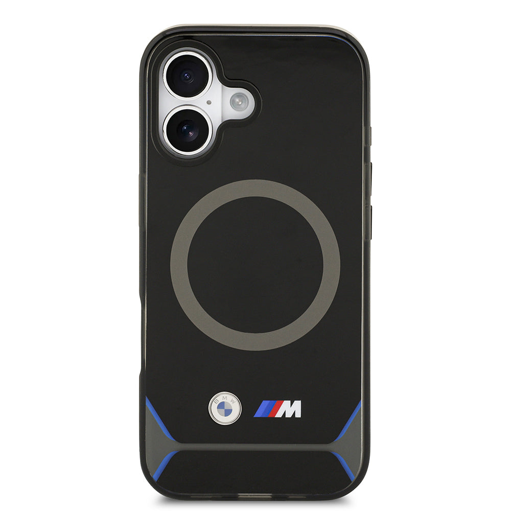 Apple iPhone 17 Kılıf BMW Orjinal Lisanslı M-safe Şarj Özellikli Metal Buton Tasarımlı IML Baskılı M Dizayn Kapak Mavi