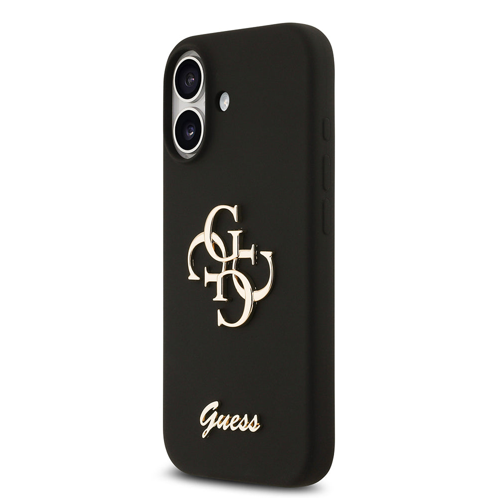 Apple iPhone 17 Kılıf Guess Orjinal Lisanslı Grained Yazı Logolu Kapak Siyah