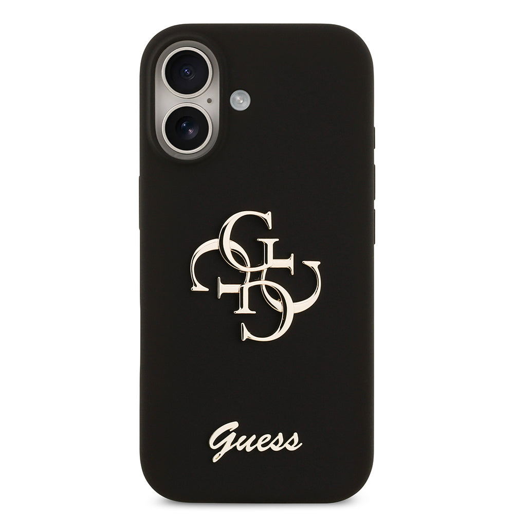 Apple iPhone 17 Kılıf Guess Orjinal Lisanslı Grained Yazı Logolu Kapak Siyah
