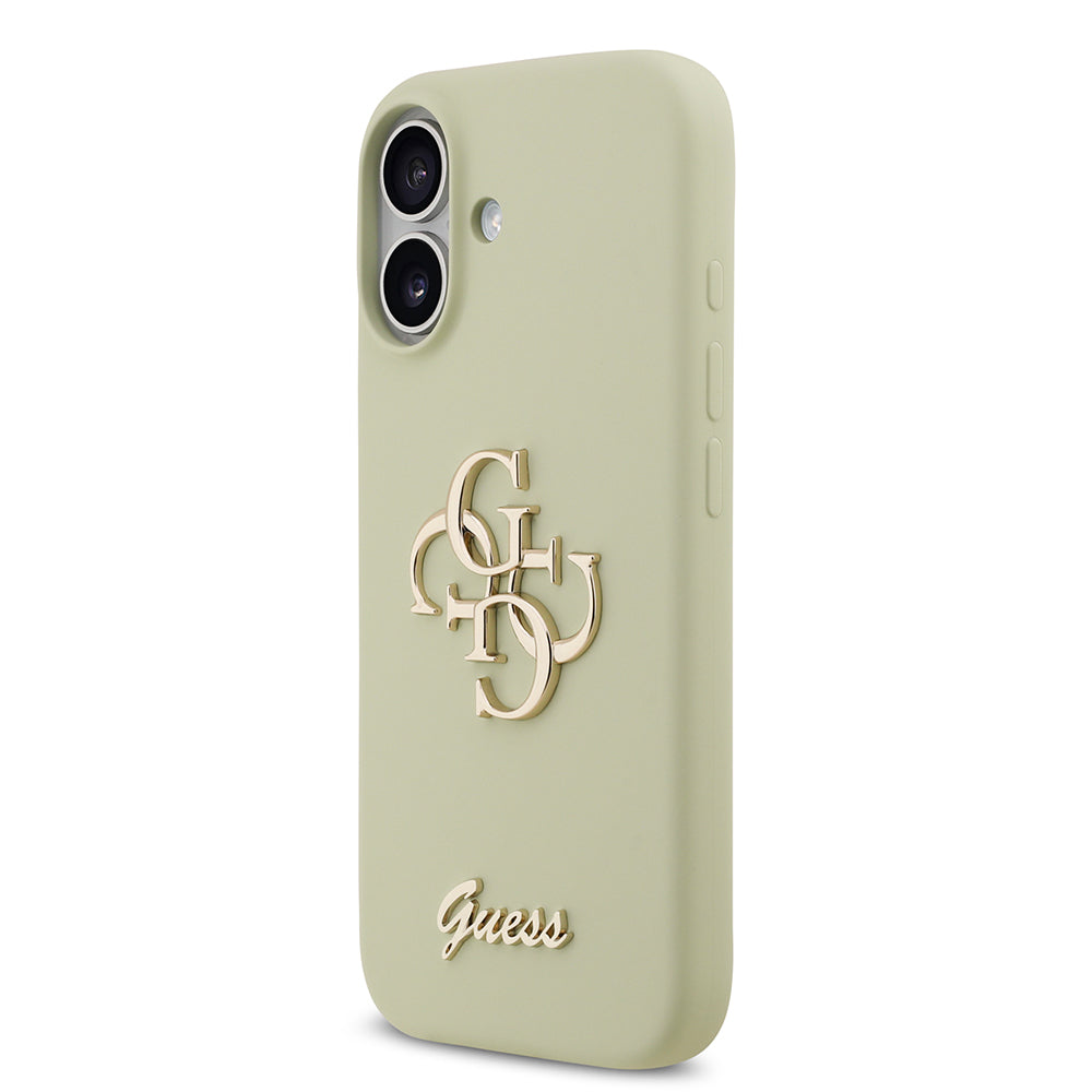 Apple iPhone 17 Kılıf Guess Orjinal Lisanslı Grained Yazı Logolu Kapak Yeşil