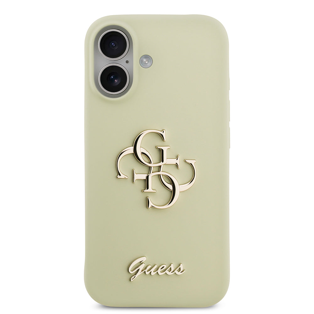 Apple iPhone 17 Kılıf Guess Orjinal Lisanslı Grained Yazı Logolu Kapak Yeşil