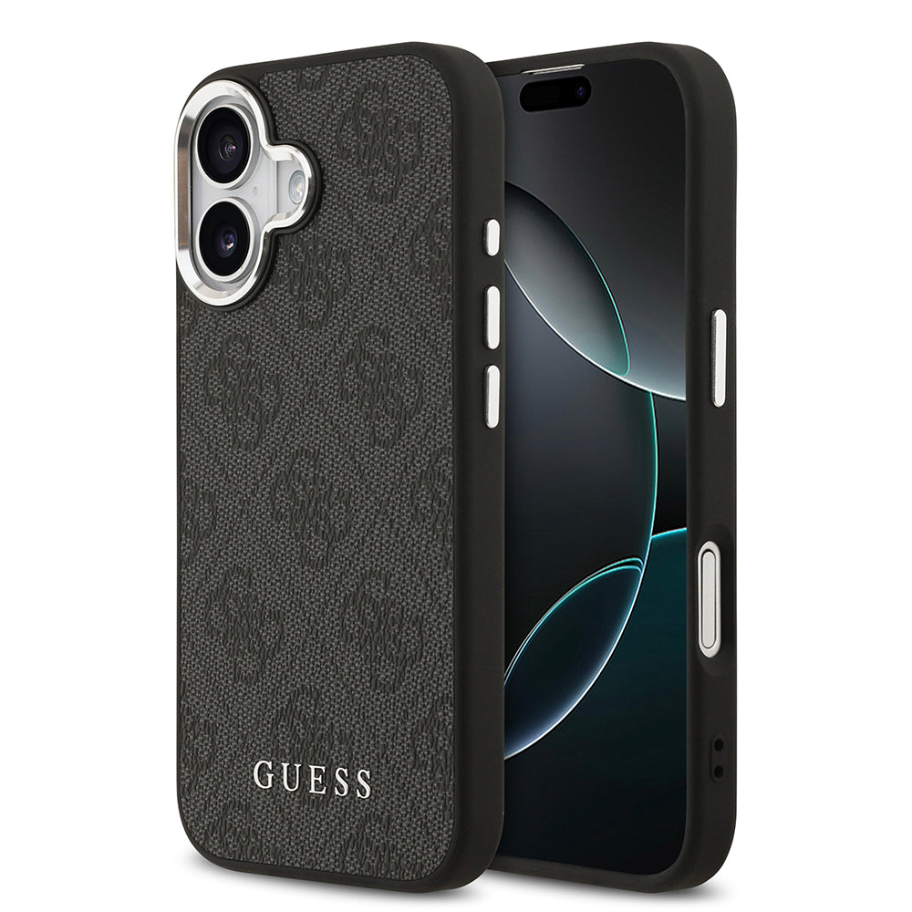 Apple iPhone 17 Kılıf Guess Orjinal Lisanslı M-safe Şarj Özellikli 4G Klasik Yazı Logolu Kapak Siyah