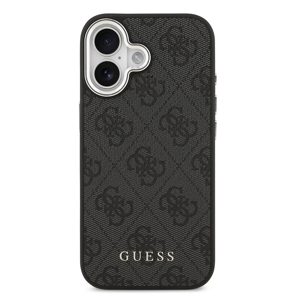 Apple iPhone 17 Kılıf Guess Orjinal Lisanslı M-safe Şarj Özellikli 4G Klasik Yazı Logolu Kapak Siyah