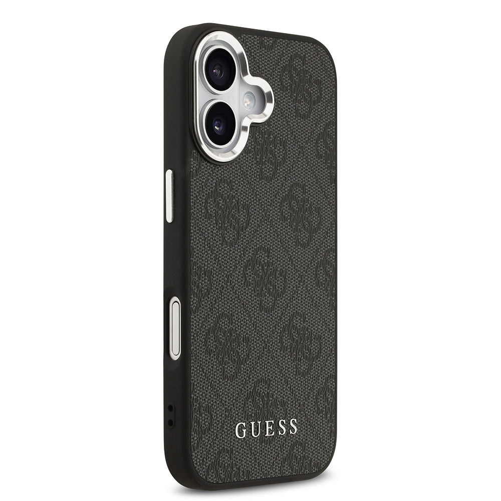 Apple iPhone 17 Kılıf Guess Orjinal Lisanslı M-safe Şarj Özellikli 4G Klasik Yazı Logolu Kapak Siyah