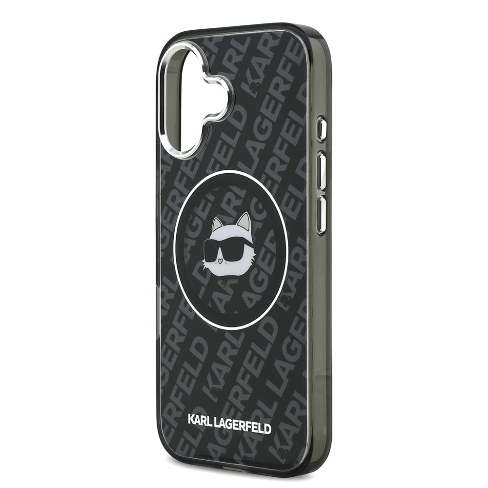 Apple iPhone 17 Kılıf Karl Lagerfeld Orjinal Lisanslı IML Baskılı Choupette Heads Kapak Siyah