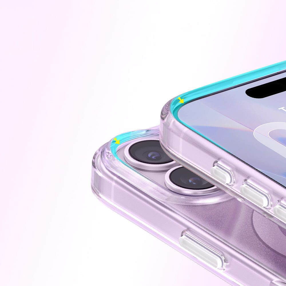 Apple iPhone 17 Kılıf M-Safe Şarj Özellikli Orjinal Swarovski Taşlı Zore Paris Rovix Sert PC Kapak Mor